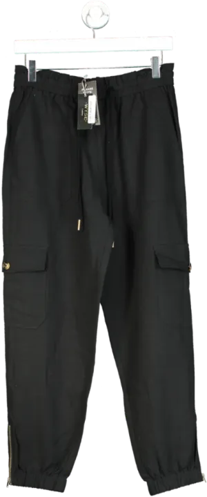 WYSE LONDON Black Anyah Cargo Trouser UK 8