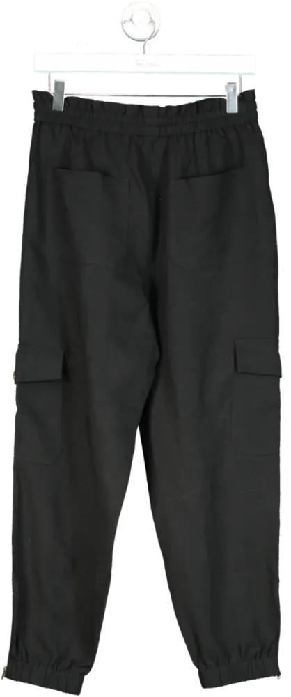 WYSE LONDON Black Anyah Cargo Trouser UK 8