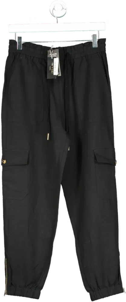 WYSE LONDON Black Anyah Cargo Trouser UK 8